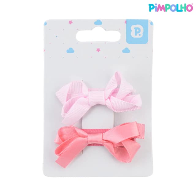 Laço de Cabelo Infantil Duplo Rosa - Pimpolho