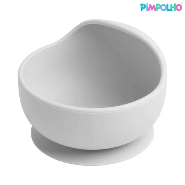Bowl de Silicone Cinza c/ Ventosa - Pimpolho
