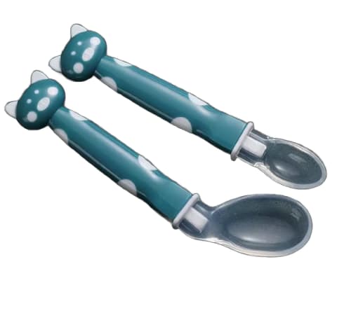 Kit 2 Colheres Silicone Verde Petróleo - Mumlove