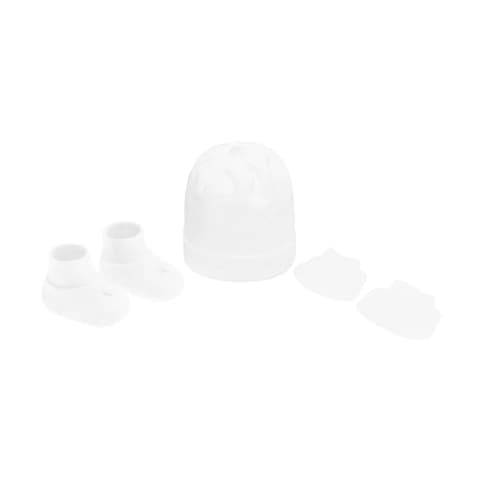 Kit Bebê Gorro/Luva/Sapato Branco RN - Pimpolho