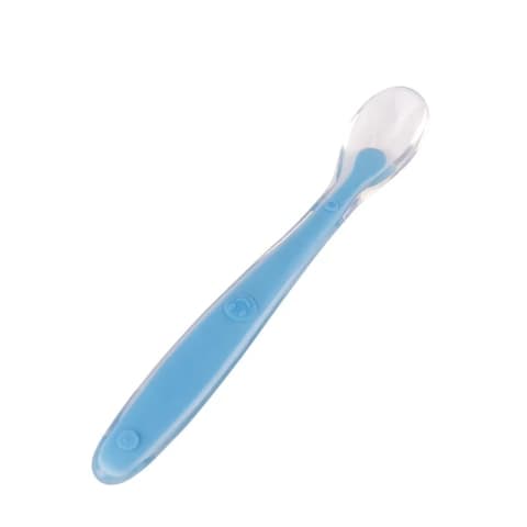 Colher Infantil de Silicone Azul - Mumlove