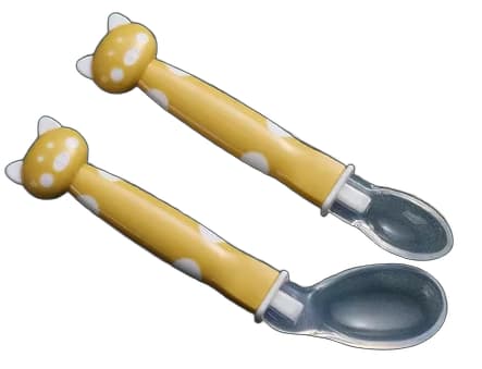 Kit 2 Colheres Silicone Amarela - Mumlove