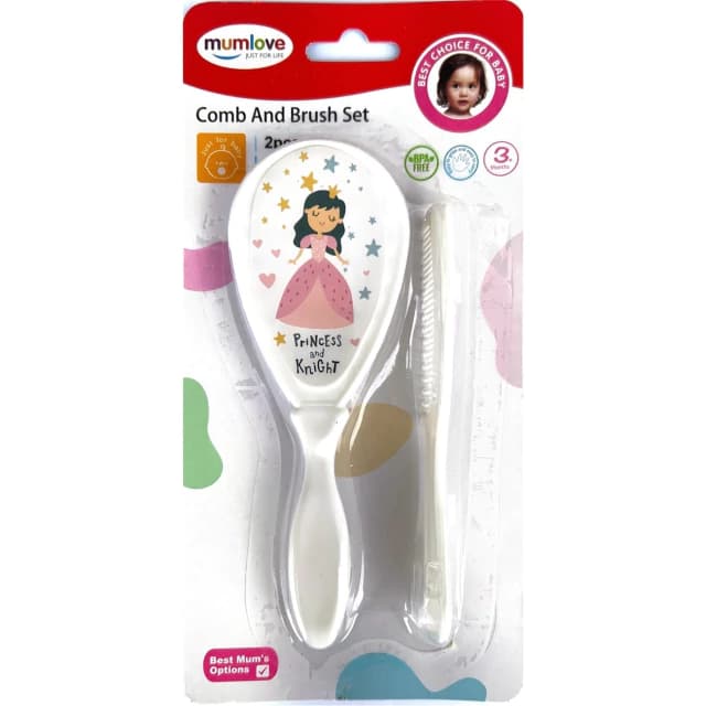 Kit Escova e Pente Off White Princess - Mumlove