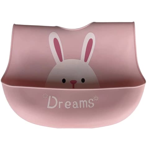 Babador em Silicone Coelho/Rosa - Mumlove