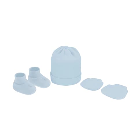 Kit Bebê Gorro/Luva/Sapato Azul RN - Pimpolho