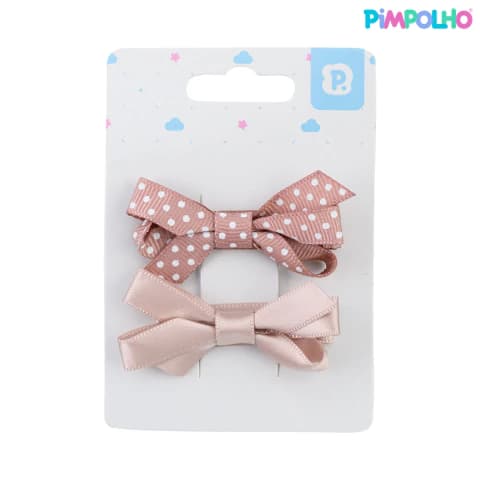 Laço de Cabelo Infantil Duplo Bege - Pimpolho
