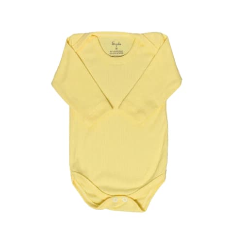 Body Bebê Canelado Manga Longa Amarelo - Sophi Baby