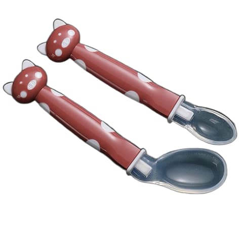 Kit 2 Colheres Silicone Marrom - Mumlove