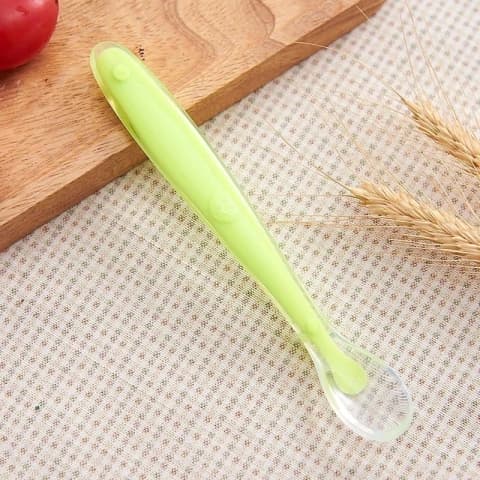 Colher Infantil de Silicone Verde - Mumlove