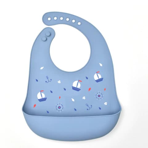 Babador em Silicone Marinheiro/Azul - Mumlove