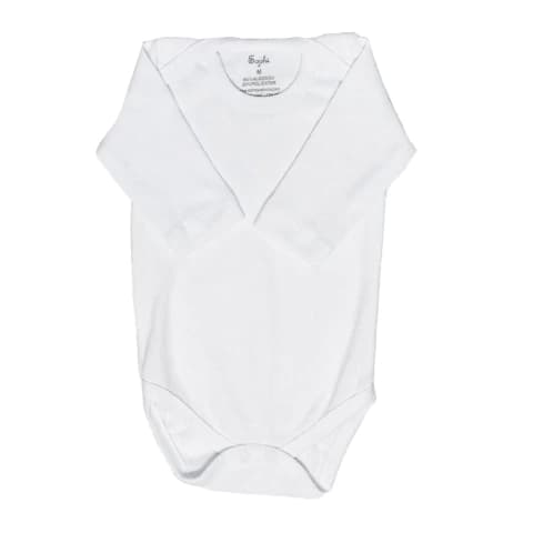 Body Bebê Canelado Manga Longa Branco - Sophi Baby