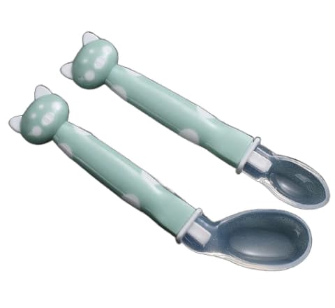 Kit 2 Colheres Silicone Verde - Mumlove