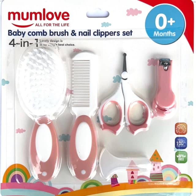 Kit Higiene 4 Pecas Rosa - Mumlove
