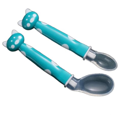 Kit 2 Colheres Silicone Azul - Mumlove