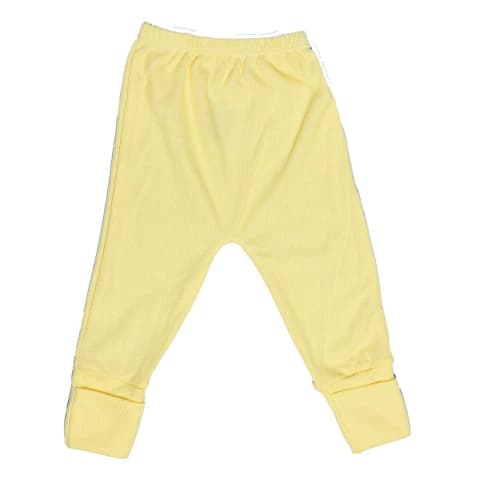 Calça Bebê Malha Canelada Amarelo - Sophy Baby